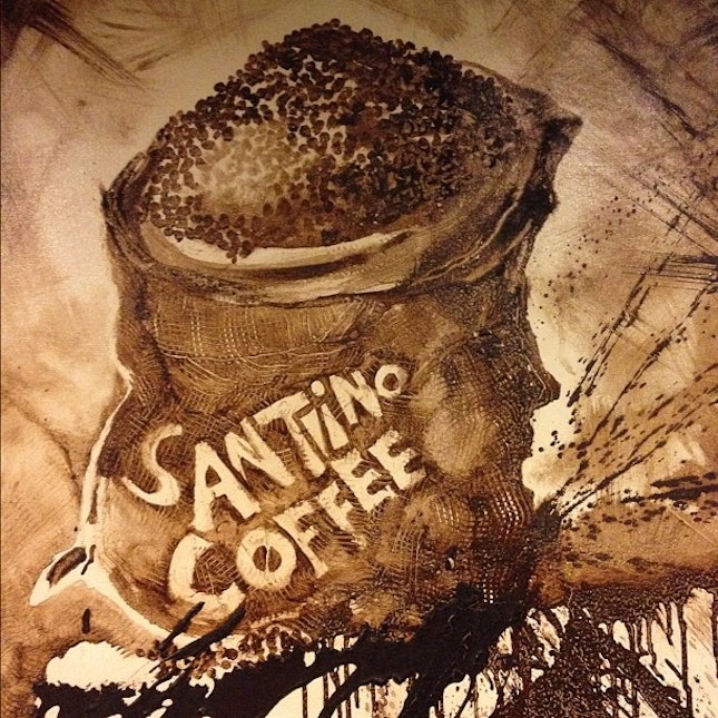 Coffee painting #santino #coffee #coffeepainting