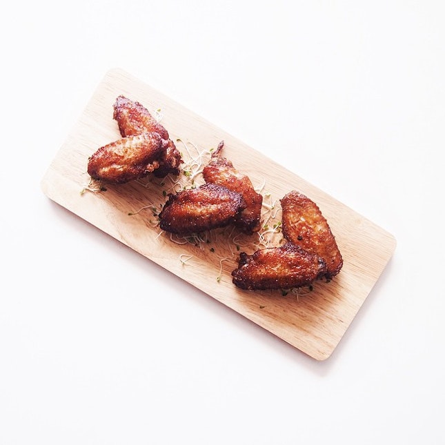 Root beer chicken wings for last sunday tasting at chillax cafe located at serangoon garden!