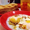 Soft-boiled Eggs, Kaya & Butter Toast, Ice Lemon Tea.