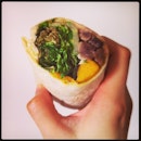 Beef & pumpkin wrap for lunch today!
