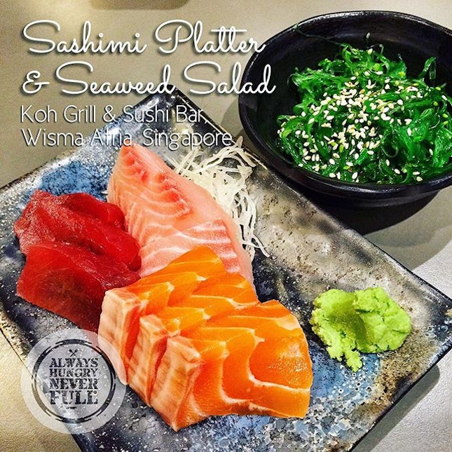 Refreshingly good #Sashimi & #SeaweedSalad.