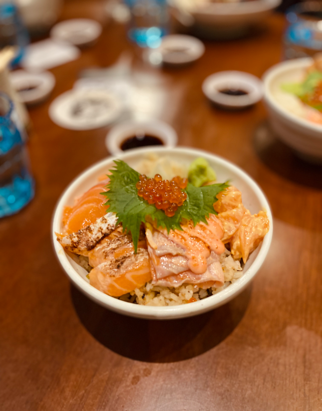 Salmon Kaisen Rice Bowl ($18++)