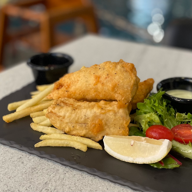 red snapper fish & chips ($29.50)