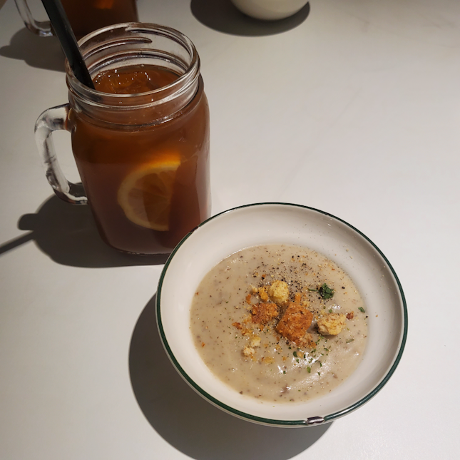 Forest Mushroom Soup & Iced Lemon Orange Tea