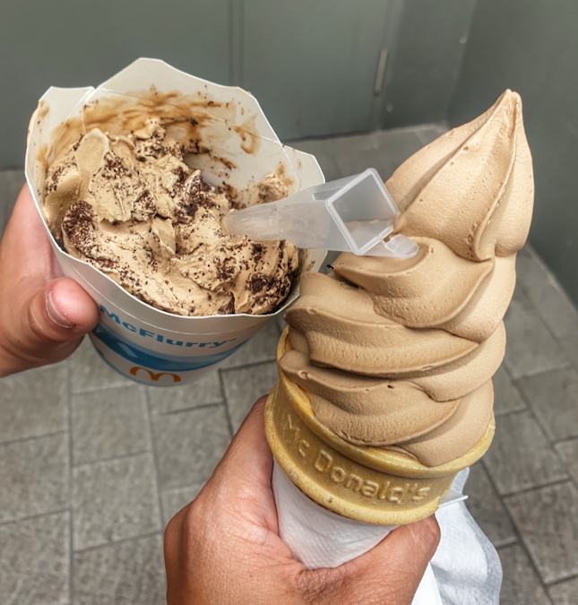 Hojicha Mc Flurry and Ice-cream cone