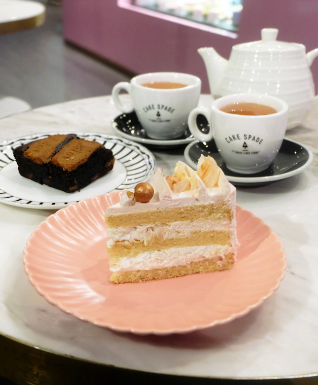 Lychee Rose Cake and Biscoff Cookie Midnight Brownie