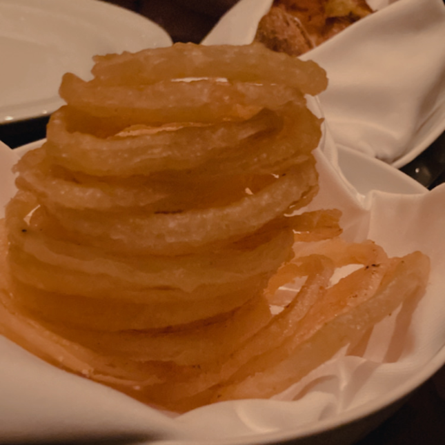 tempura onion rings ($18)