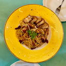 Spaghetti Aglio Olio with Pork Belly | $25