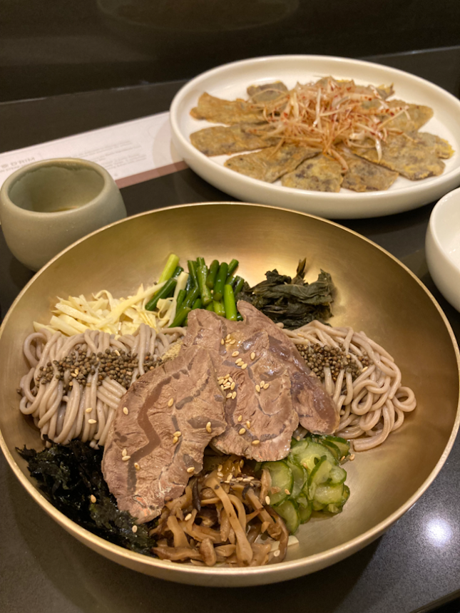 signature noodle ($33) and yukjeon ($43)