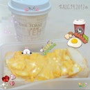 Breakie ~^^~ hot lemon tea with egg mayo toast ♥good morning ~