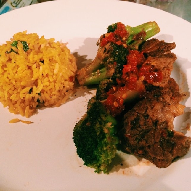 #vscocam beef and broccoli with fried rice #dinner