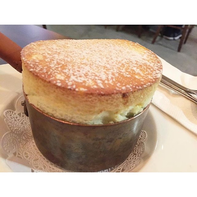 Passionfruit soufflé - oh so light and not overly tart from the passionfruit.