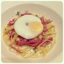 carbonara 😆😛🙉🍝 #pasta#carbonara#fettucine#yummy#fav#instafood#ham#egg#likes#foodporn#instagood#potd#dinner#random