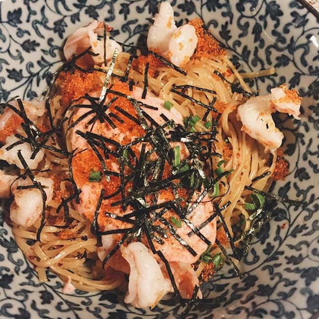 Mentaiko Aglio Olio 🍴🍝 // We enjoyed the food but the customer service was terrible!