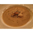 Mushroom Soup with Truffle Oil & Garlic Croutons