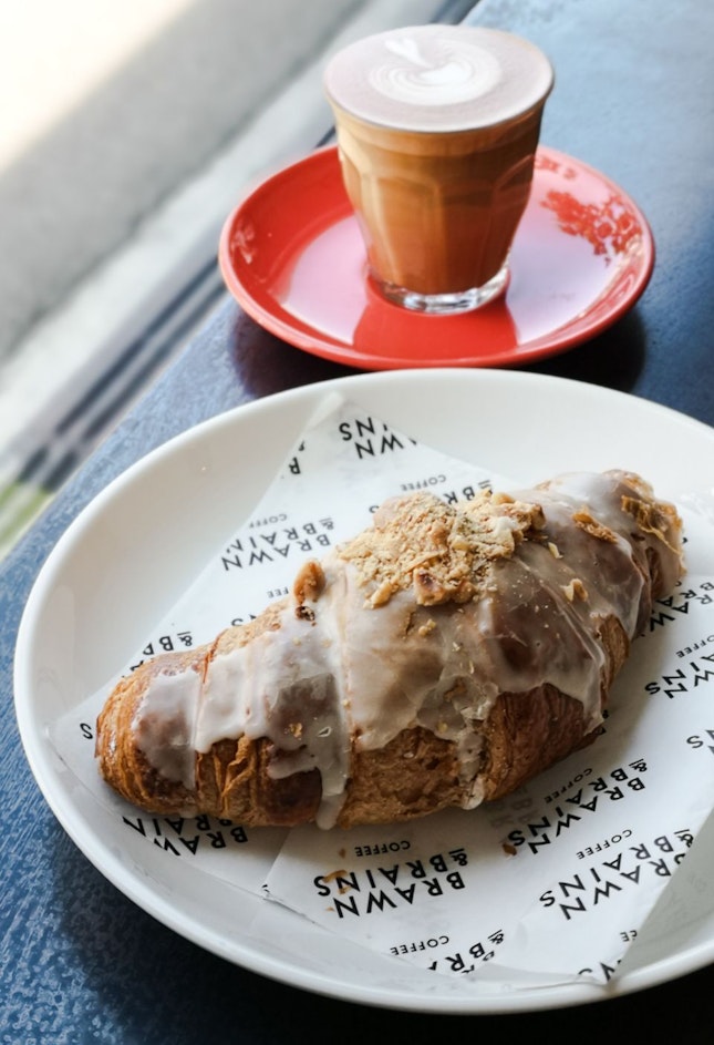 Earl Grey Lavender Croissant with Toasted Hazelnuts and Cream Cheese Filling