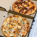 Laksalicious Pizza (Foreground), Sambalicious Sardine Pizza (Background)