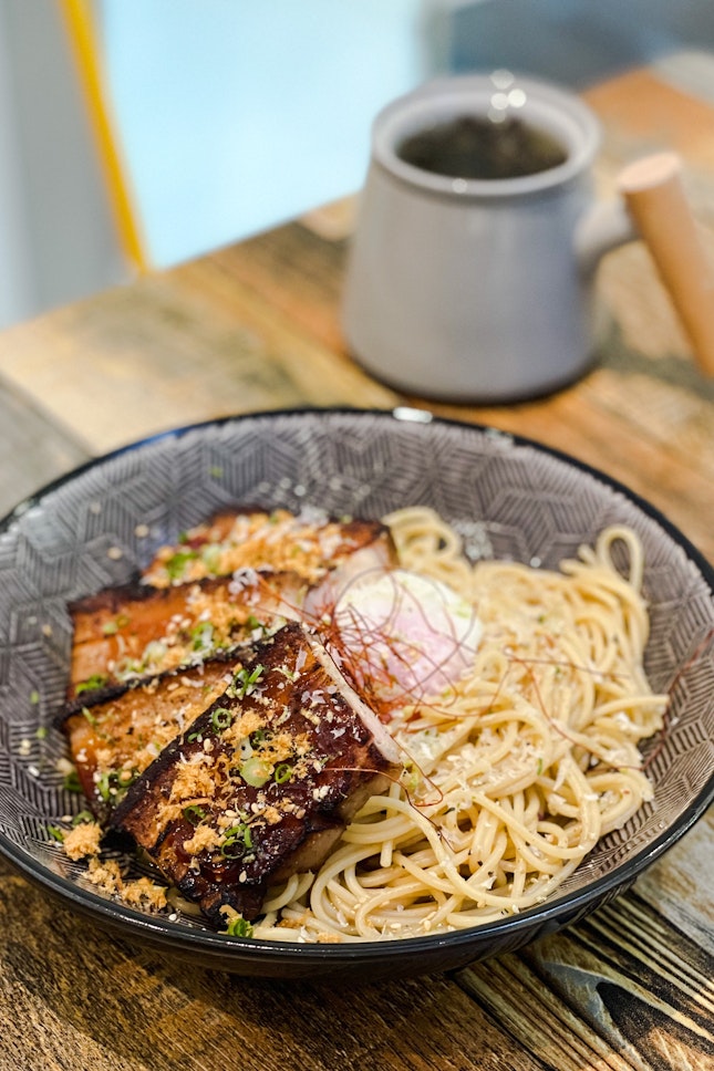 Spaghetti Pork Stew Stock with Japanese Char Siew Pork Belly