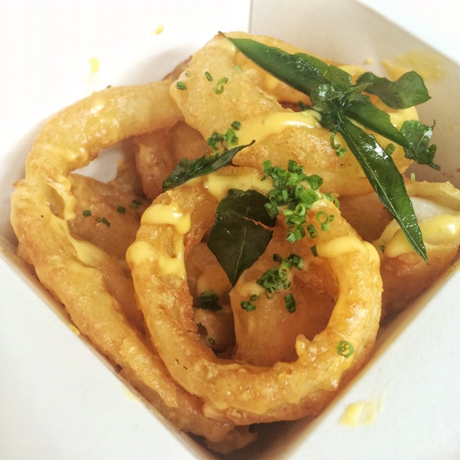 Salted Egg Onion Rings ($12)