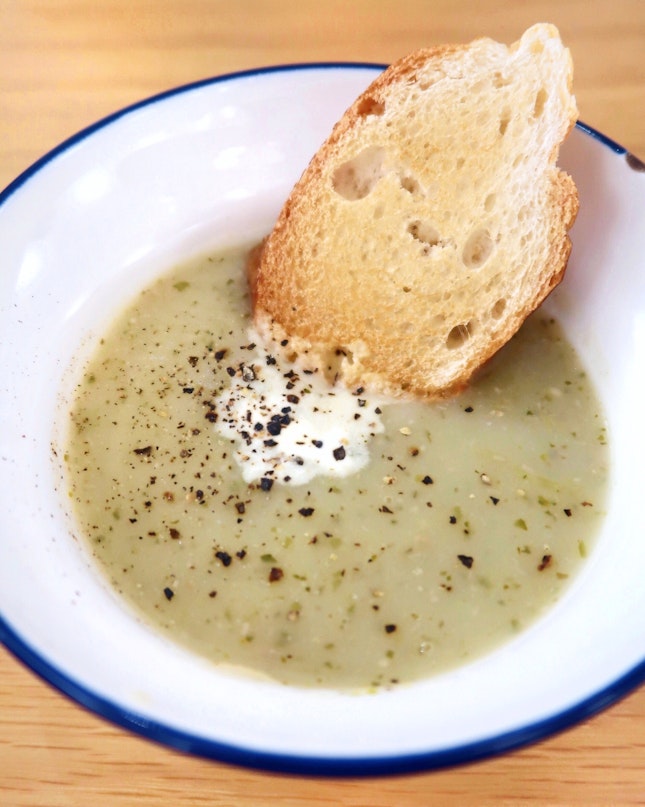 Watercress Potage with Bacon