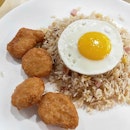 Junk food + comfort food = nuggets + fried rice = happiness at lunch
.