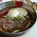 Korean Cold Noodles (Mul Naengmyun $12) - one of the better dishes among all that we had ordered.....