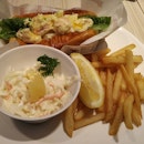 Slipper lobster burger roll for lunch!