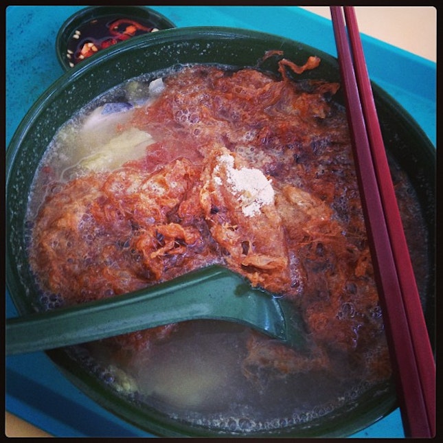 Sliced fish Mee Sua with 炸蛋。#burpple