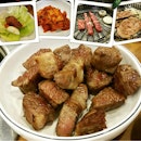 BBQ meat from the Korean BBQ at Ju Shin Jung The staff cooked for us and the meat were all tender and juicy.