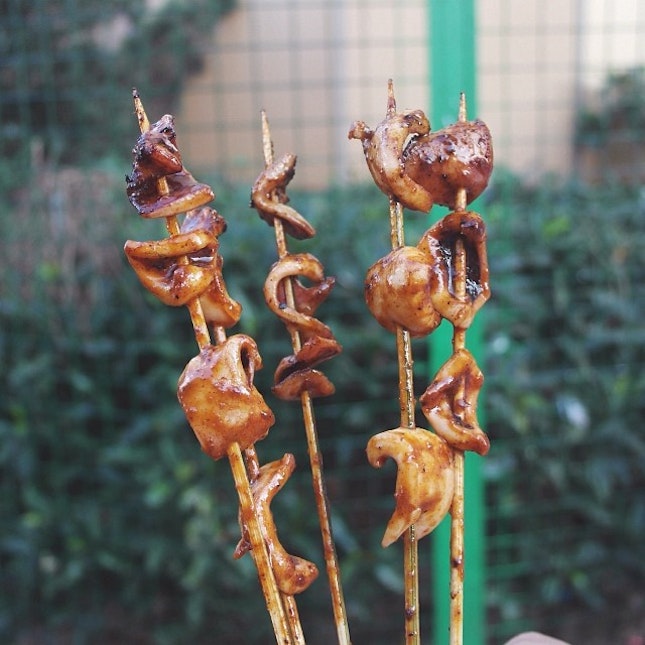 20140205 Missing these grilled squids from the streets of Zhuhai & Shenzhen.