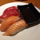 Round 5: Salmon and Maguro Sushi.