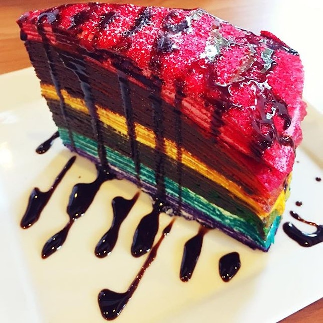 Rainbow Mille Crepe Cake From I Am Cafe Whi 313 391