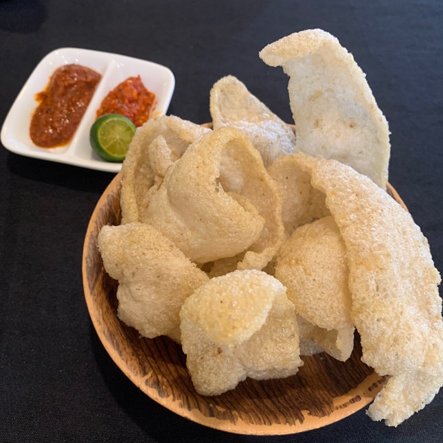Keropok With Two Types Of Chili
