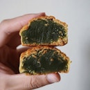 green tea baked mooncake from sims vista market.