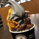 Charcoal Froyo + 3 Toppings ($5.90)
