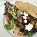 Truffle Mushroom Sandwich filled with generous serving of mushrooms and truffle cream cheese S$16.
