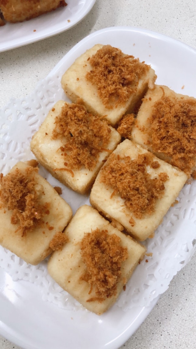 Fried Golden Tofu With Pork Floss