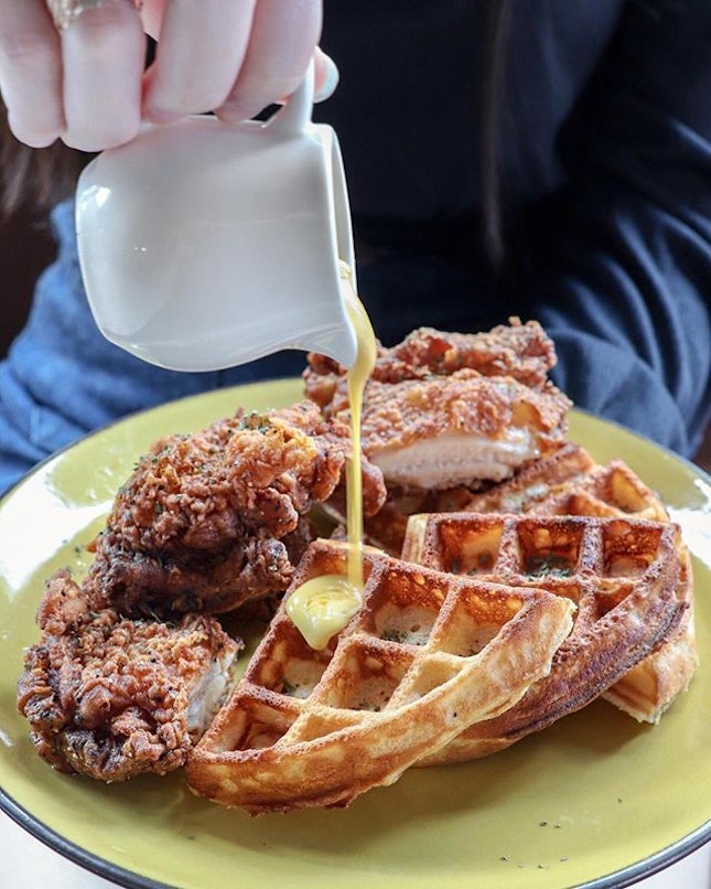 Part of their all day brunch menu, Runway80 has a Chicken & Waffles ($16.80) dish that can rival some of the best ones around.