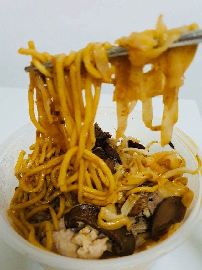 Mushroom Minced Meat Noodle | Mixed Noodle (yellow Noodle + Kway Teow) $5 + $0.60 for Container Takeaway