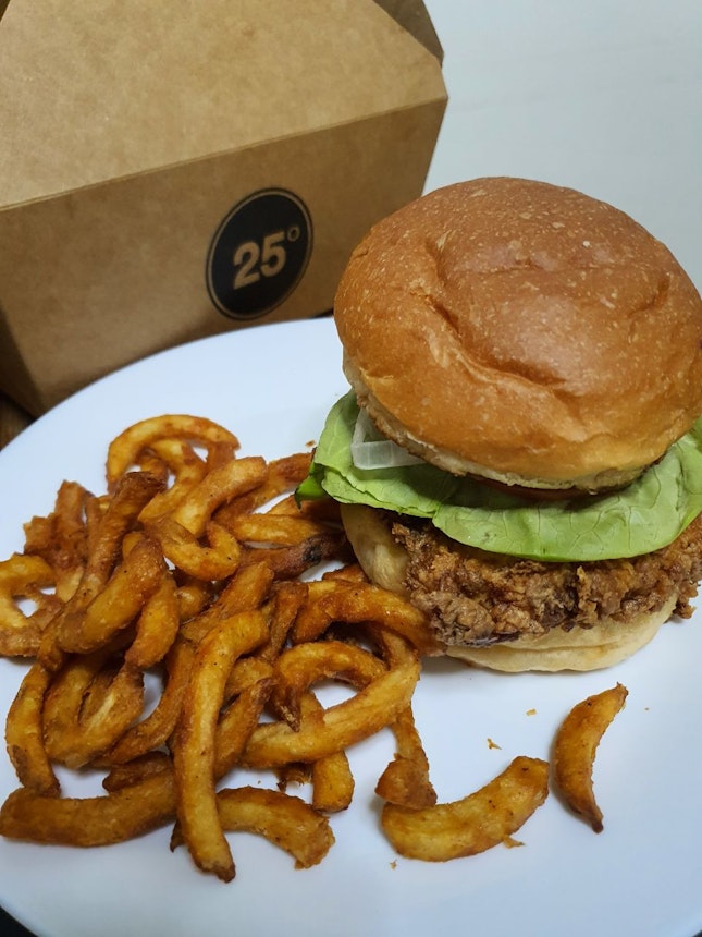 Butterfried Chicken Burger Set  ($21) 