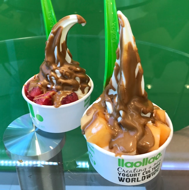 Small Llao Llao With Caramelised Biscuit Sauce & Watermelon