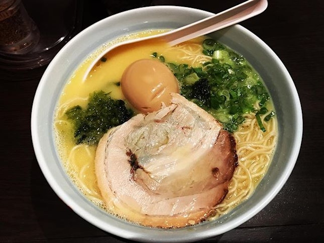 🏀 Chicken Broth Ramen [$13 + $1.5 for egg] Unlike the usual tonkotsu broth which is typically oily and salty, this chicken broth was so good that I could drink it up without feeling sinful.