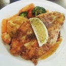 Grilled dory fish lunch set ($17.80) at The New Harbour Cafe in Tanjong Pagar - comes with soup of the day and a drink!