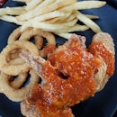 Good Friday's late lunch - 4 pcs wings set (chilli crab sauce) - $8.90!