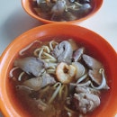 Mixed pork prawn noodles ($3) 😋
.