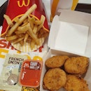 Spicy mcnuggets (6 pcs) and French onion shaker fries ($7.10)!