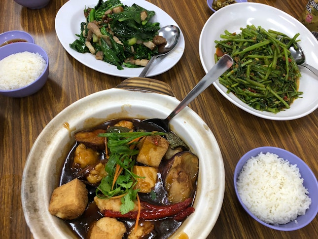 Yang Dou Foo and Stir Fry Kai Lan With Pork Belly