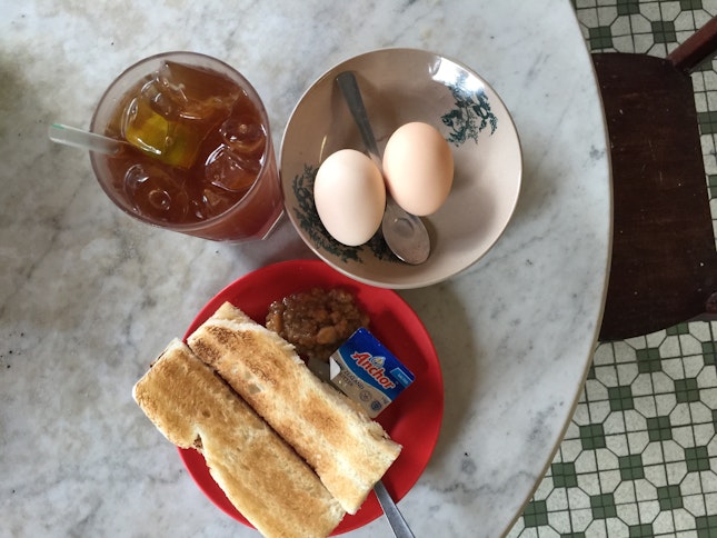 Kaya Butter Toast And Half Boiled Egg