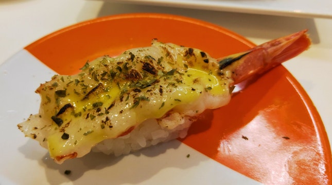 Seared Akaebi With Garlic Butter Sushi