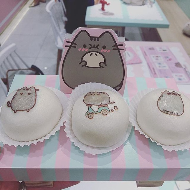 I want to go back for more of these adorable @pusheen matcha filled buns!